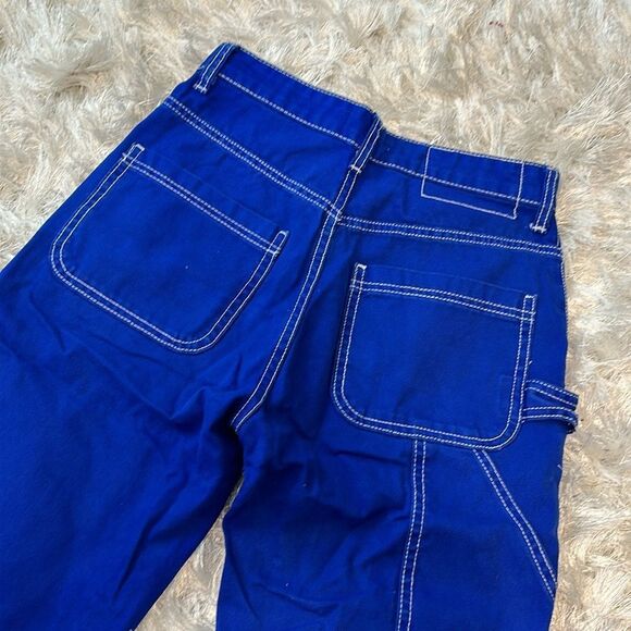 Zara blue cargo/painter pant with white stitching - Picture 3 of 4